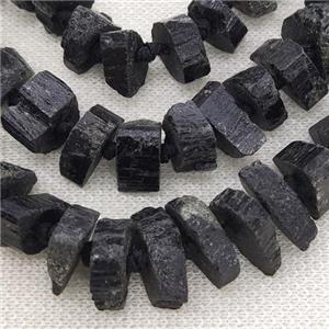 black Tourmaline beads, freeform, approx 12-17mm