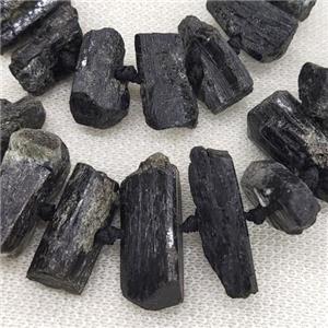 black Tourmaline Beads, freeform, approx 20-27mm