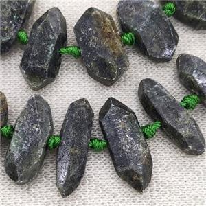 black Tourmaline Beads, arrowhead, approx 22-25mm