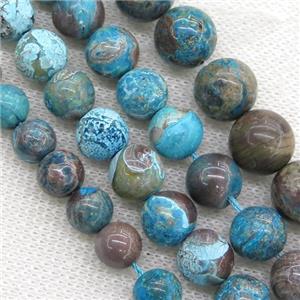 round blue Ocean Jasper Beads, dye, approx 8mm dia