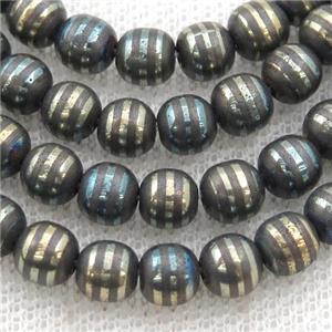 round Hematite Beads with line, approx 8mm dia