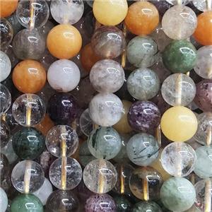 mixed Rutilated Quartz Beads, round, approx 10mm
