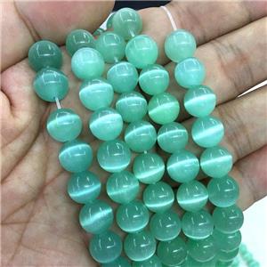 teal round Cats Eye Stone Beads, approx 10mm dia