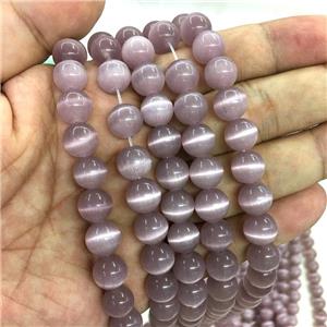 lt.purple round Cats Eye Stone Beads, approx 10mm dia
