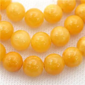 orange Mashan Jade Beads, round, approx 6mm dia