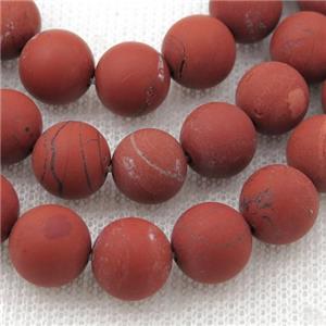 round matte Red Jasper Beads, approx 8mm dia
