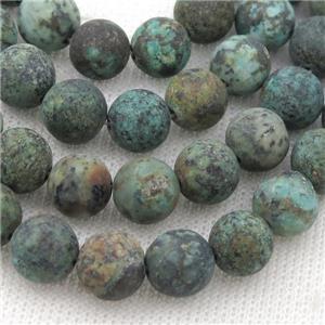 round green African Turquoise Beads, matte, approx 8mm dia