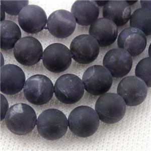 round purple Amethyst Beads, matte, approx 6mm dia