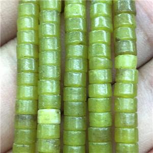 Lemon Jade heishi beads, approx 2x4mm