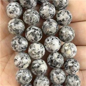 natural Marble Beads, round, white, approx 6mm dia