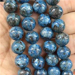 round Marble Beads, blue dye, approx 10mm dia