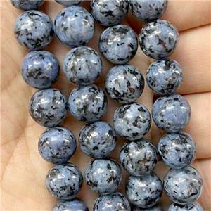 round Marble Beads, blue dye, approx 8mm dia