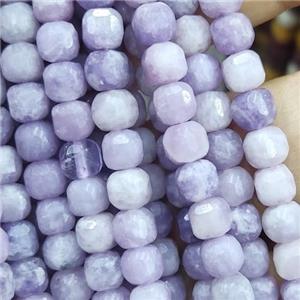 purple Lepidolite Beads, faceted cube, approx 4mm