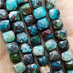 natural Chinese Turquoise Beads, faceted cube, approx 7-8mm