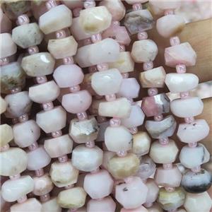 Pink Opal Beads, faceted rondelle, approx 8mm