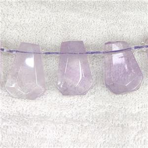 Amethyst teardrop beads, top-drilled, approx 12-27mm