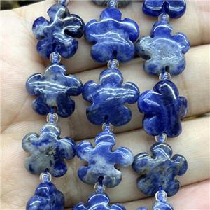 Lapis Lazuli flower beads, approx 15mm