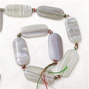 Agate rectangle Beads, gray, approx 25-35mm