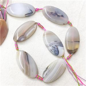 heihua Agate Oval Beads, white, approx 25-48mm