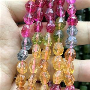 tourmaline beads, freeform, dye, approx 8-12mm