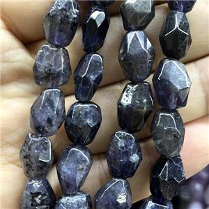Amethyst Beads, darkpurple, faceted freeform, approx 10-14mm