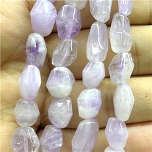 purple Chalcedony beads, faceted freeform, approx 10-14mm