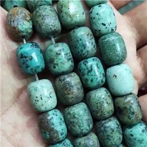 green African Turquoise barrel Beads, approx 12-14mm