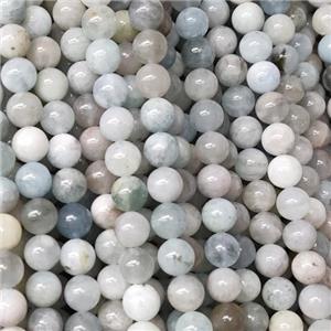 round Aquamarine Beads, B-grade, approx 8mm dia