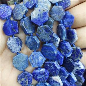 blue Lapis Lazuli hexagon Beads, approx 15mm