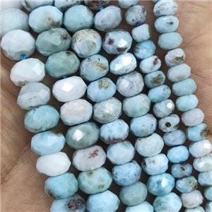 blue Larimar Beads, faceted rondelle, approx 4.5x7mm