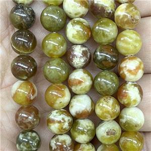 round Green Serpentine Jasper Beads, approx 8mm dia