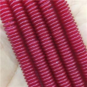red Resin heishi spacer Beads, approx 2x8mm