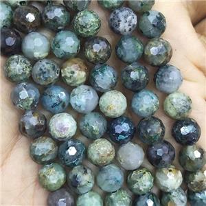 Silica Chrysocolla Beads Faceted Round, approx 8mm dia