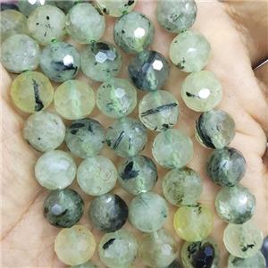 green Prehnite Beads faceted round, approx 8mm dia
