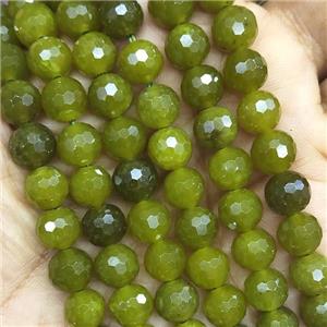 Natural Lemon Chrysoprase Beads Faceted Round, approx 10mm dia
