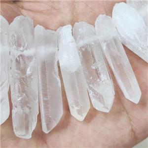 Clear Quartz Crystal Stick Beads, approx 20-45mm
