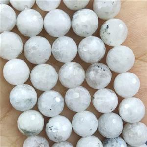 White MoonStone Beads Faceted Round, approx 10mm dia