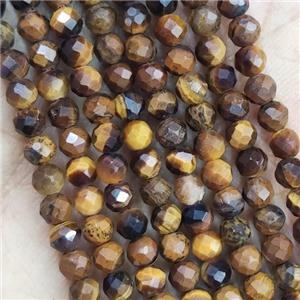 Tiger Eye Pony Beads Faceted Round, approx 6mm dia