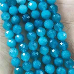 Green Amazonite Beads Treated Faceted Round, approx 3mm dia