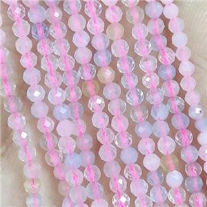 Pink Morganite Seed Beads Faceted Round, approx 2mm dia