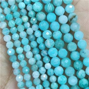 Green Amazonite Beads Pony Faceted Round, approx 3mm dia