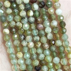 Green Garnet Seed Beads Faceted Round, approx 4mm dia