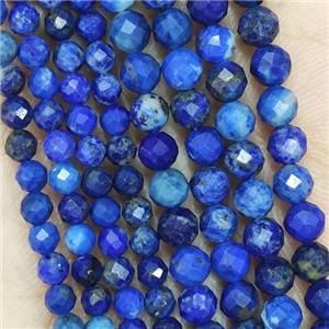 Blue Lapis Lazuli Beads Faceted Round, approx 3mm dia