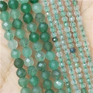 Green Aventurine Seed Beads Faceted Round, approx 2mm dia