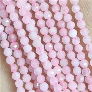 Pink Morganite Seed Beads Faceted Round, approx 3mm dia