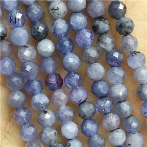 Natural Tanzanite Beads Tiny Faceted Round, approx 4mm dia