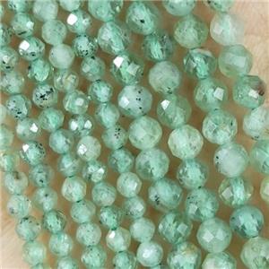 Green Kyanite Seed Beads Faceted Round, approx 3mm dia