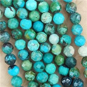 Turquoise Beads Faceted Round, approx 2mm dia