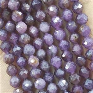 Purple Ruby Beads Faceted Round, approx 2mm dia