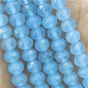 Lt.Blue Amazonite Beads Faceted Rondelle Dye, approx 4x6mm